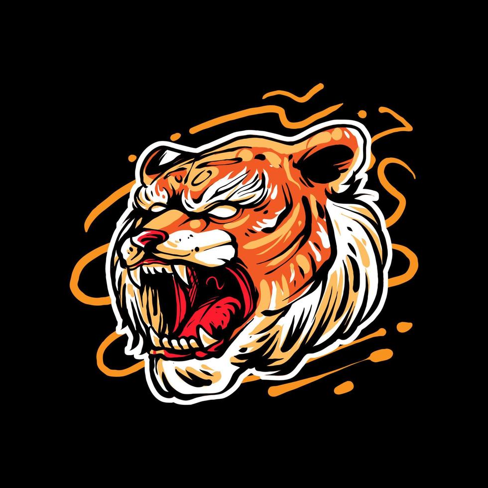 tiger headi illustration premium vector