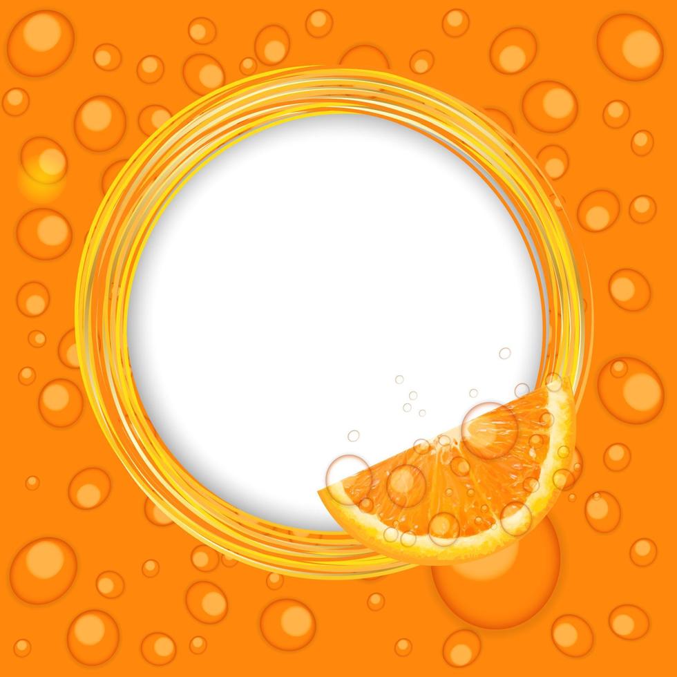 Abstract frame with orange vector illustration