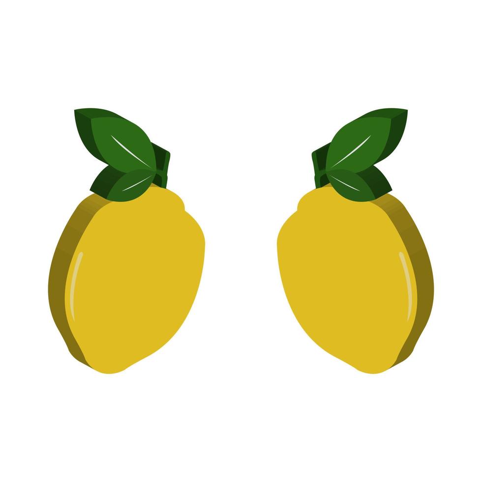 Lemon Illustrated On White Background vector