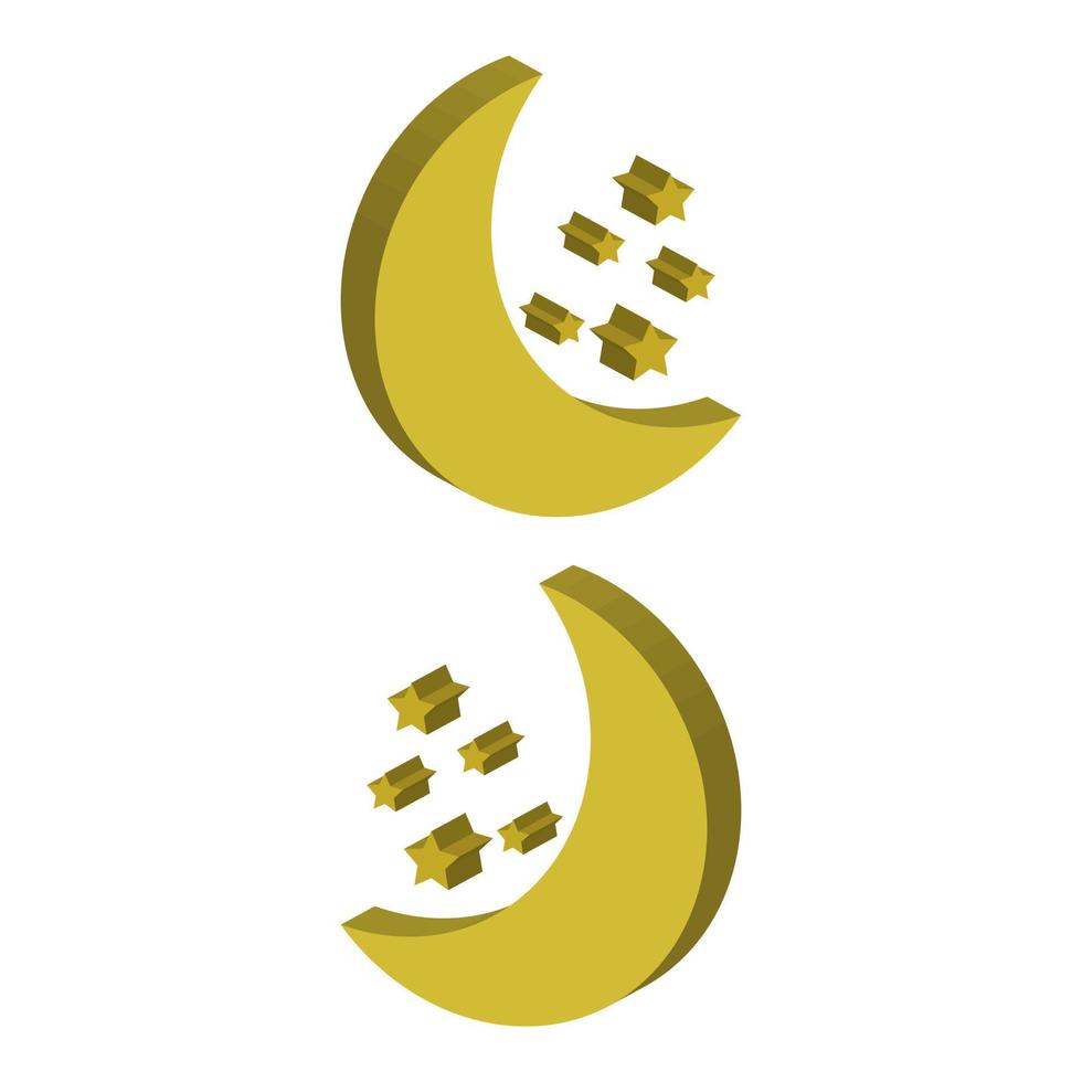 Moon Illustrated On White Background vector