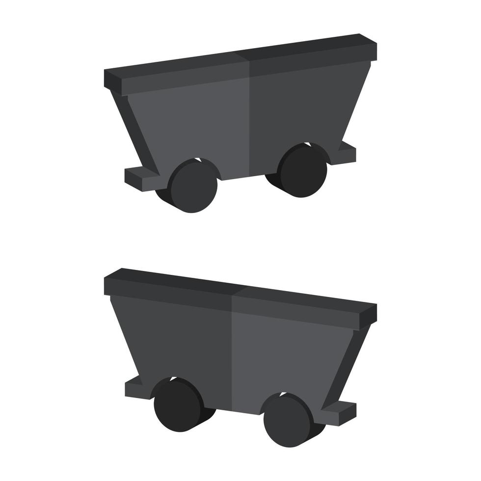 Mine Trolley Illustrated On White Background vector