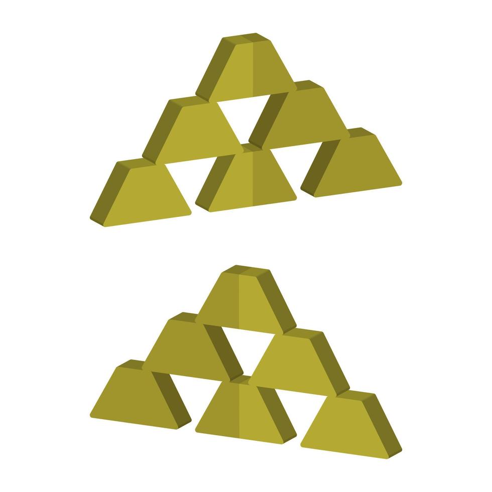 Gold Bullion Illustrated On White Background vector