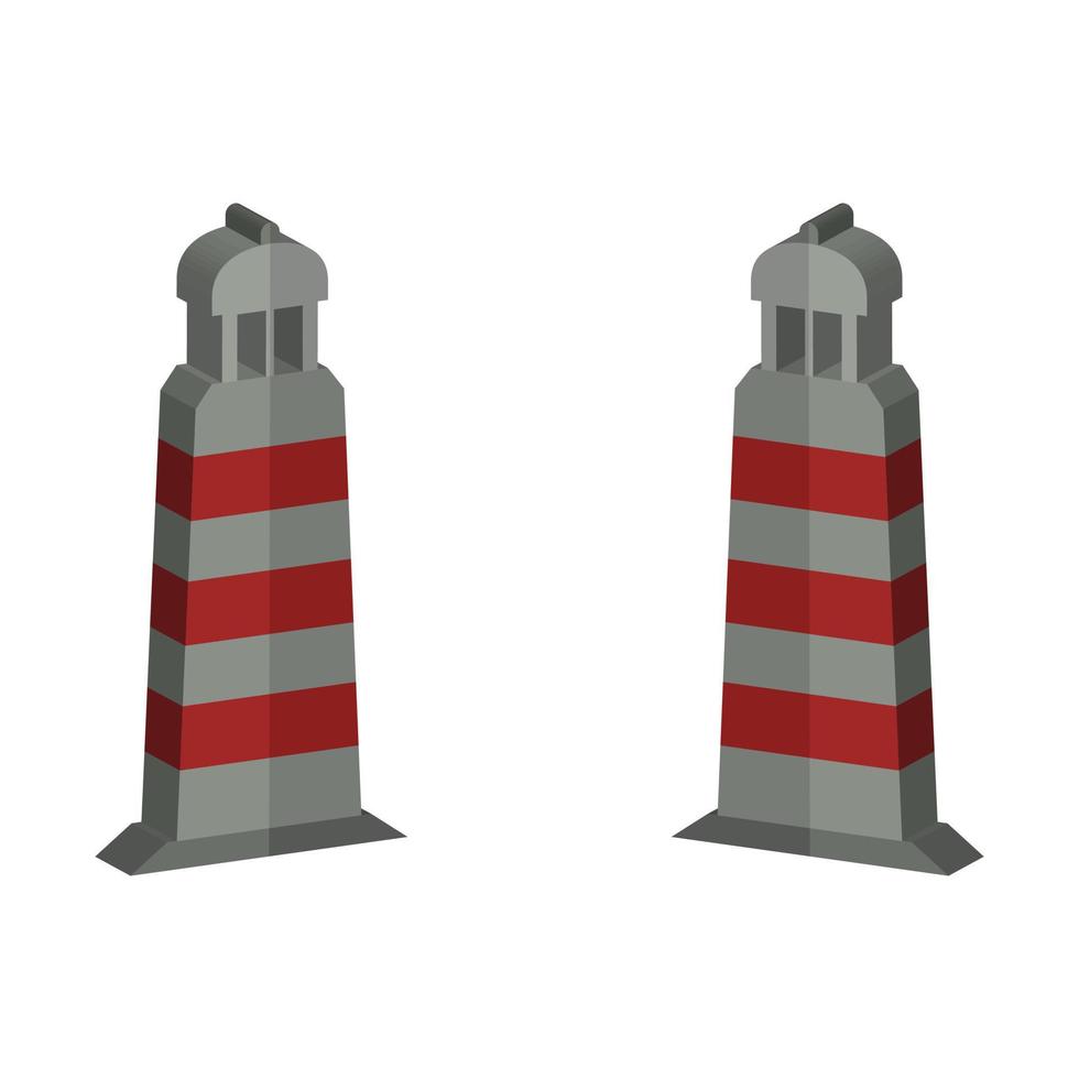 Lighthouse Illustrated On White Background vector