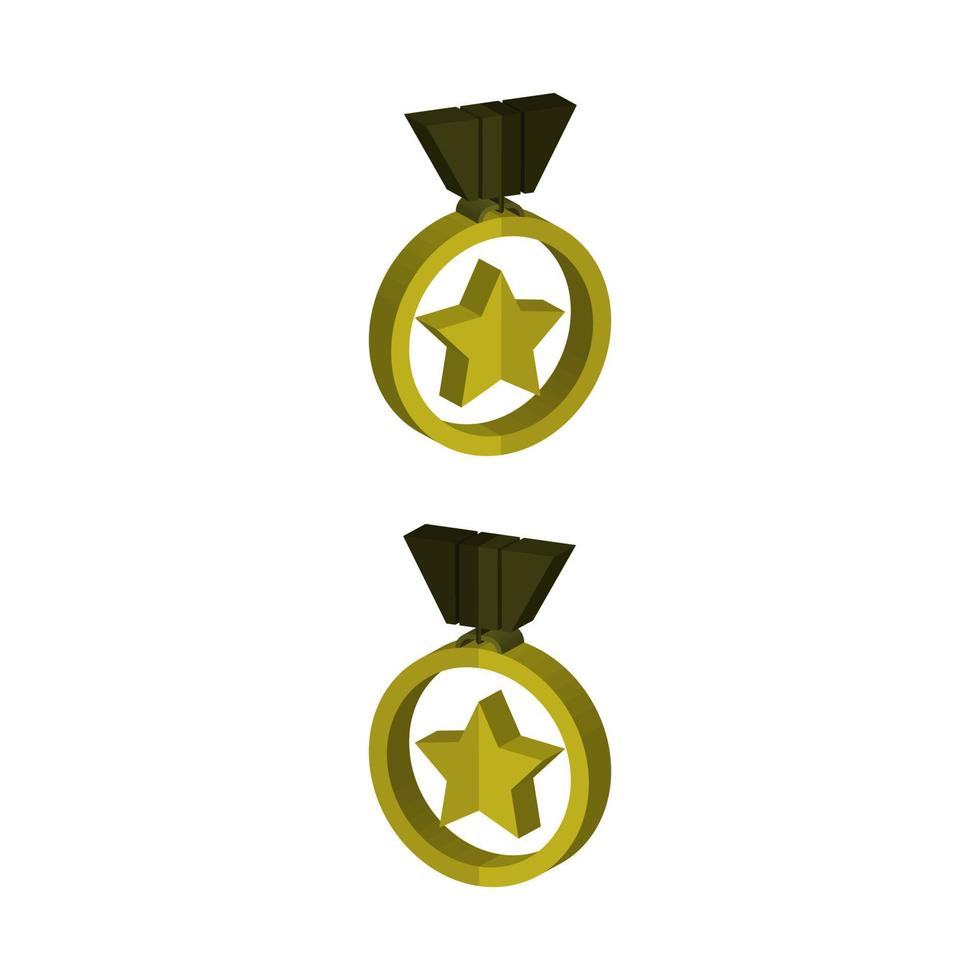medalla ilustrada sobre fondo blanco vector