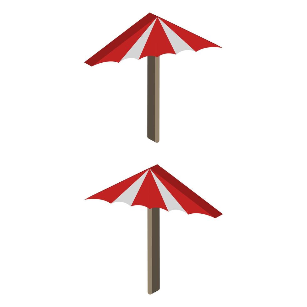 Beach Umbrella Illustrated On White Background vector