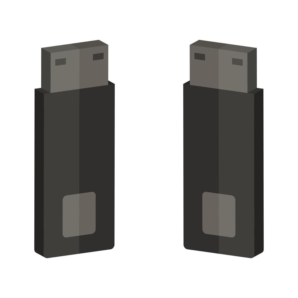 Unidad USB ilustrada sobre fondo blanco. vector