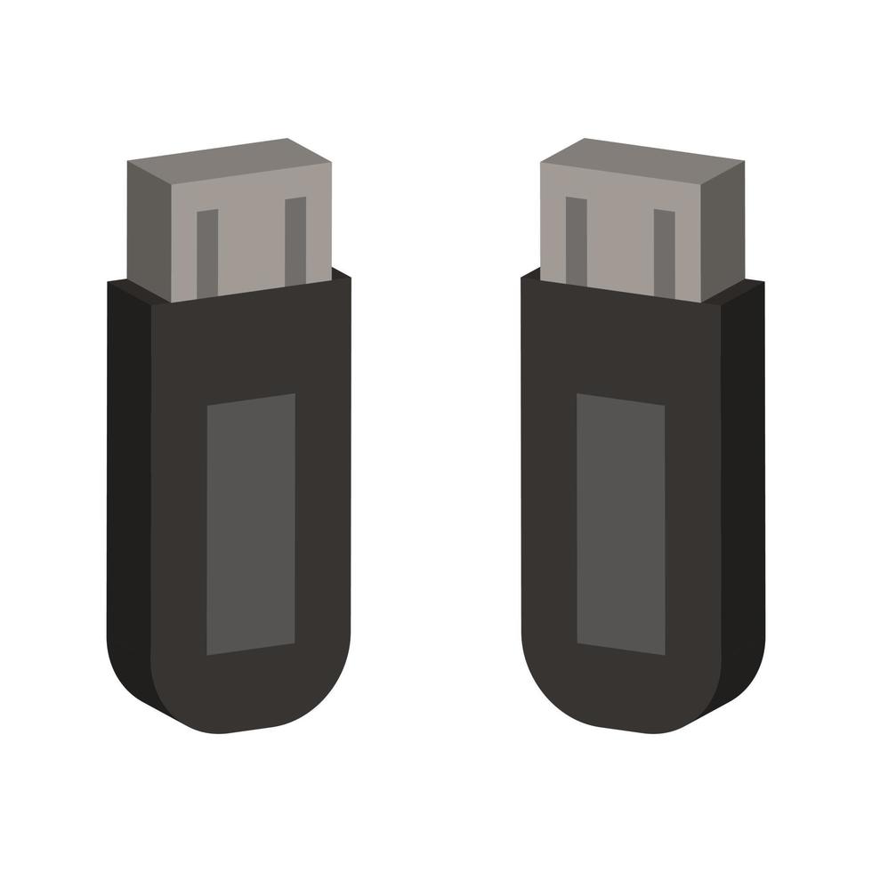 Unidad USB ilustrada sobre fondo blanco. vector