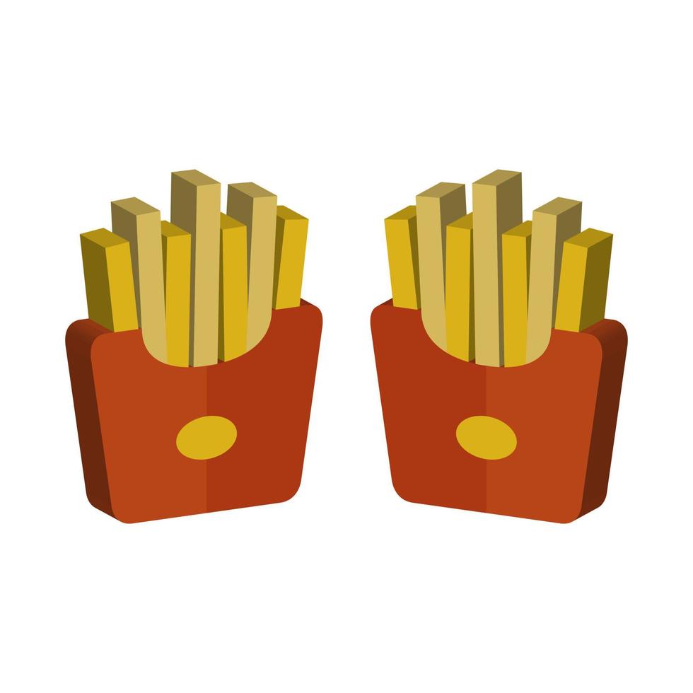 French Fries Illustrated On White Background vector