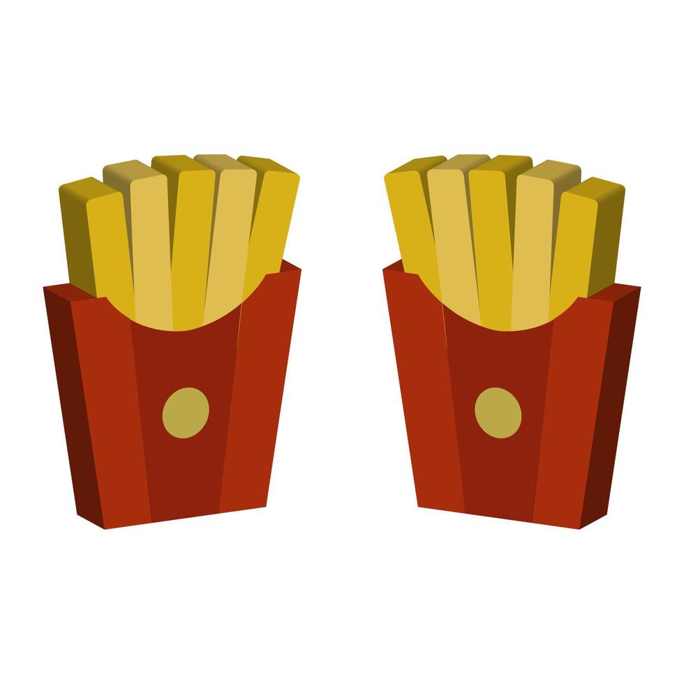 French Fries Illustrated On White Background vector