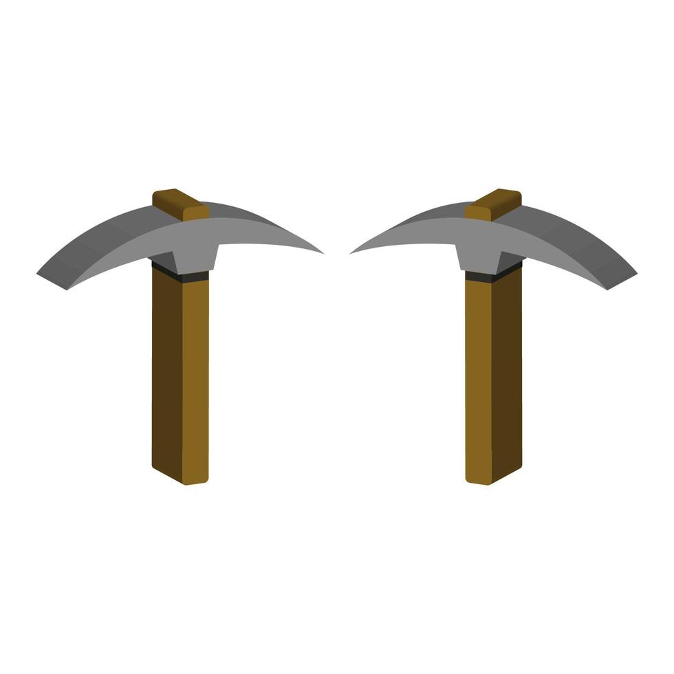 Pickaxe Illustrated On White Background vector