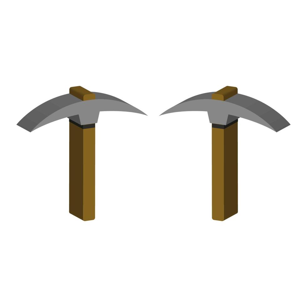 Pickaxe Illustrated On White Background vector