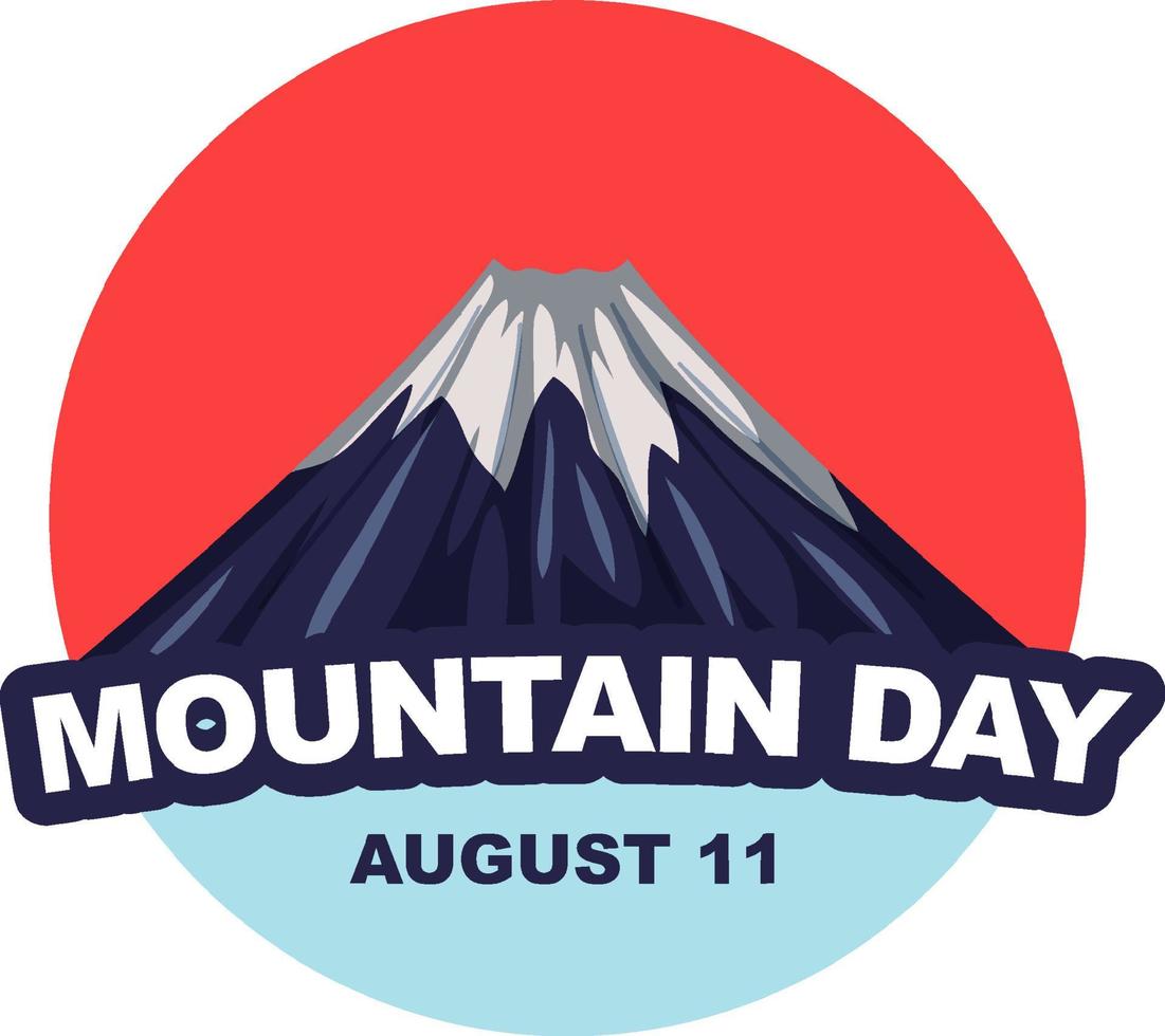 Mountain Day on August 11 banner with Mount Fuji isolated vector