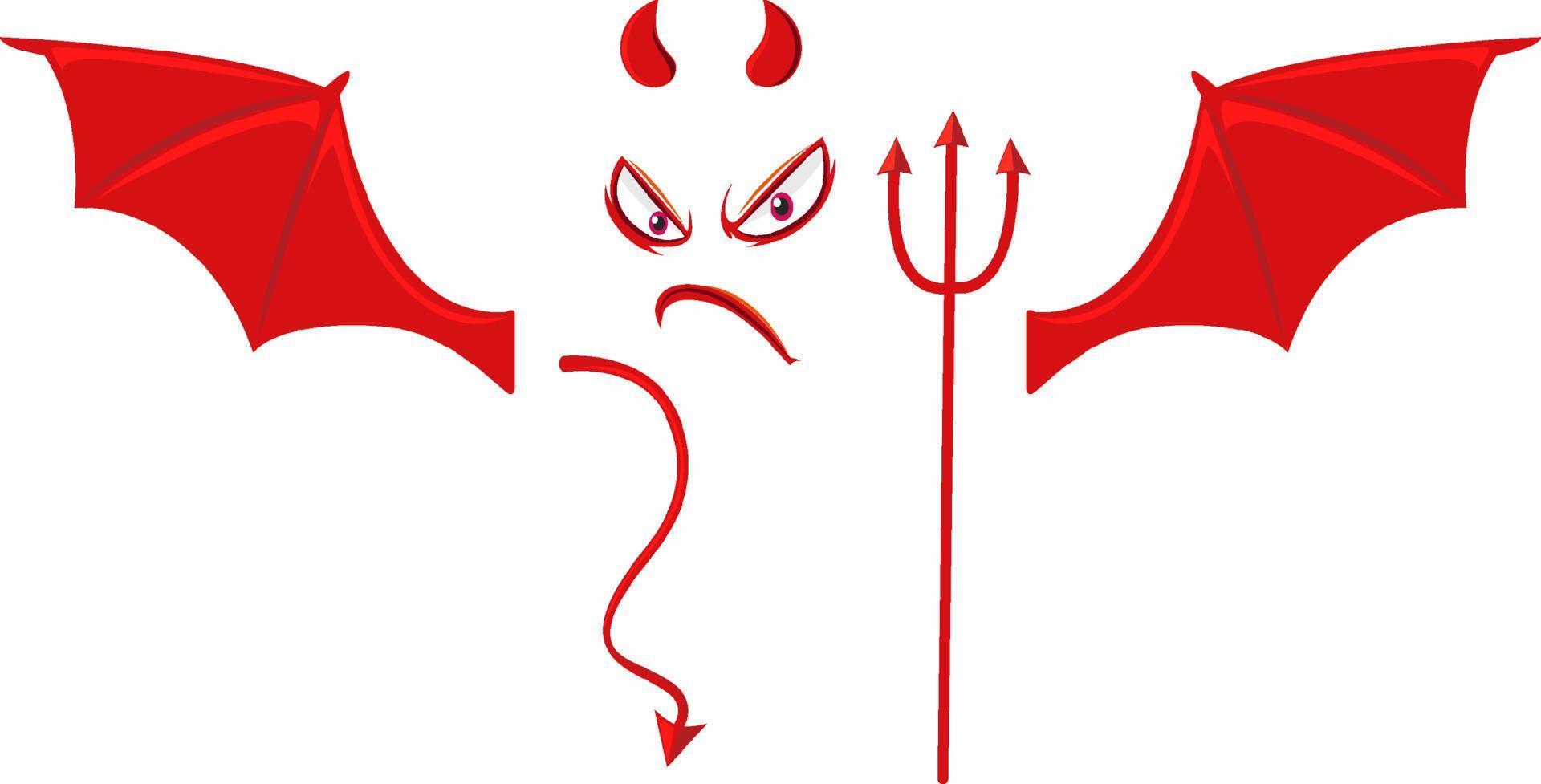 Evil face with devil element vector