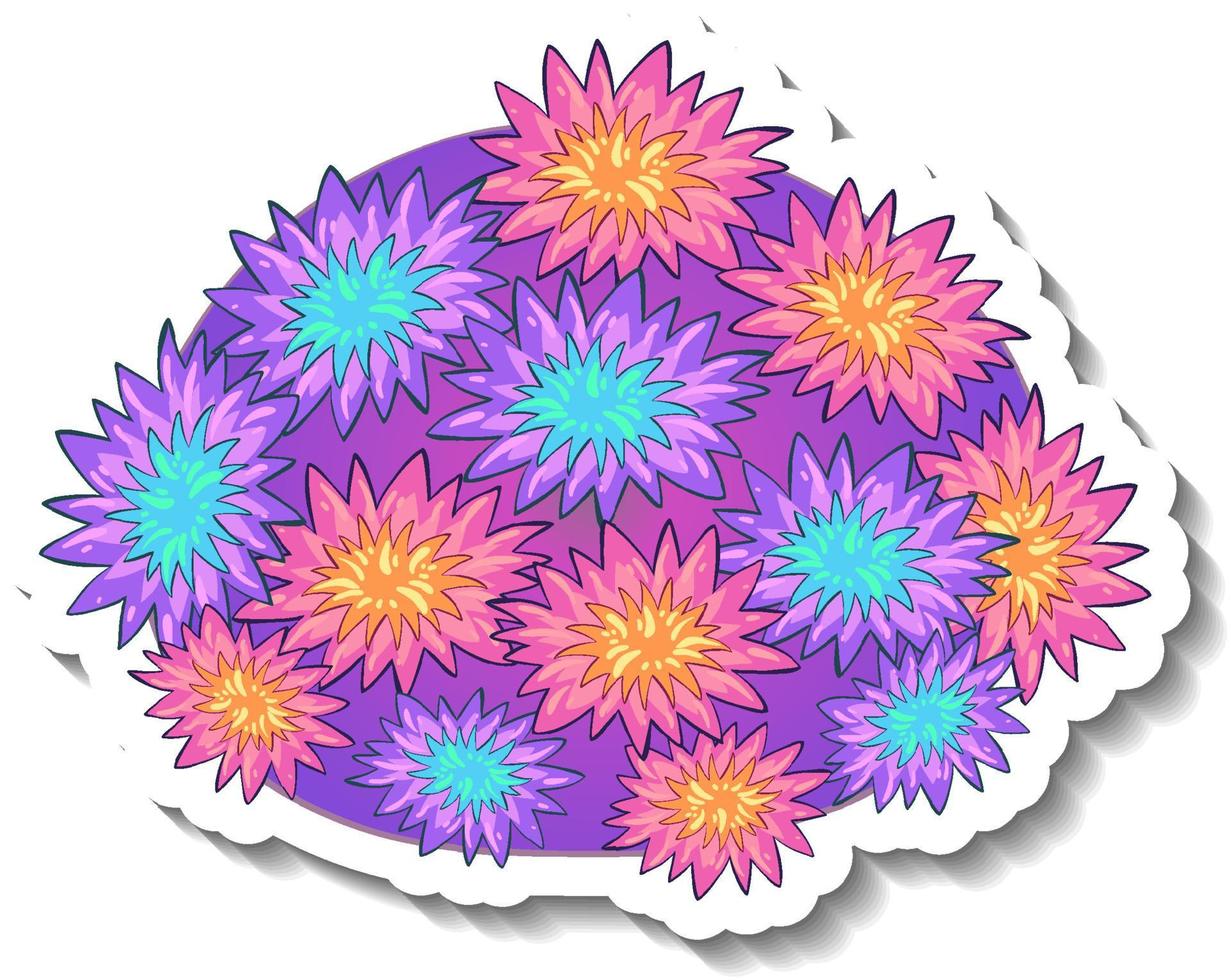 A sticker template with Coral sea element isolated vector