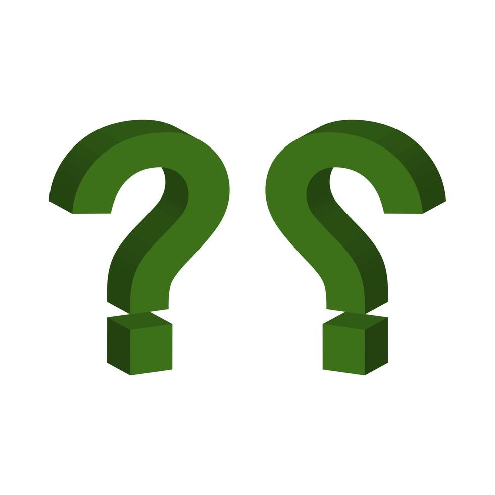 Question Mark Illustrated On White Background vector