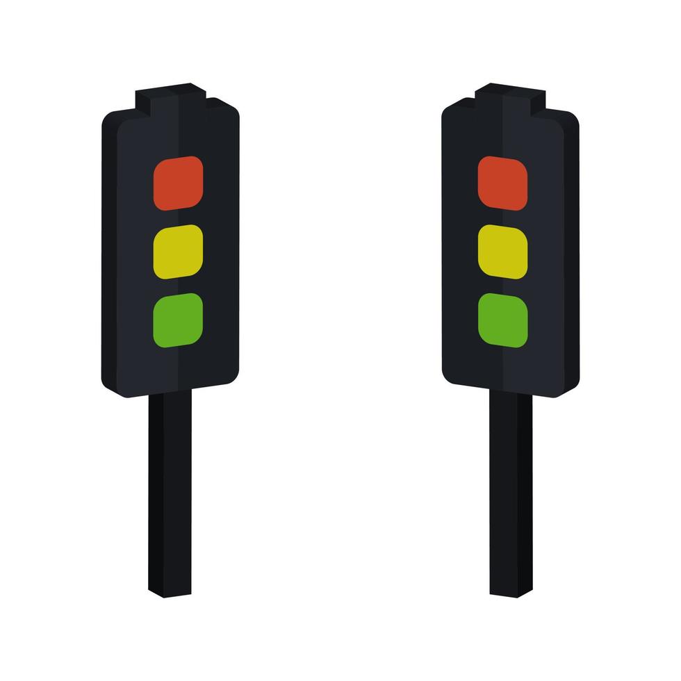 Traffic Light Illustrated On White Background vector