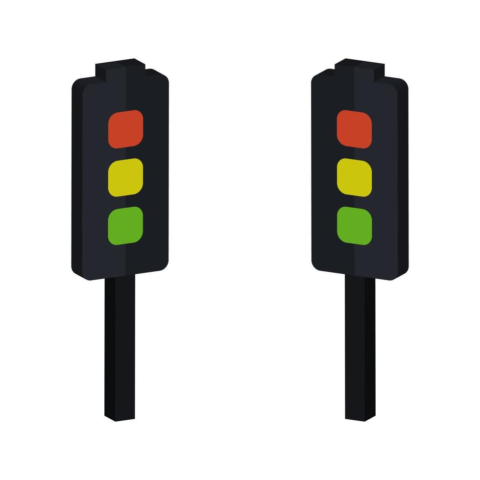 Traffic Light Illustrated On White Background vector