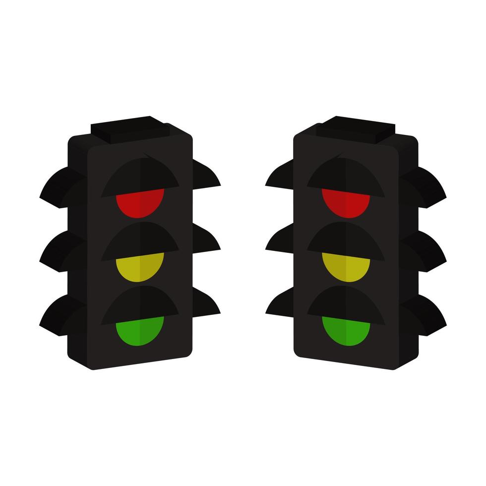 Traffic Light Illustrated On White Background vector