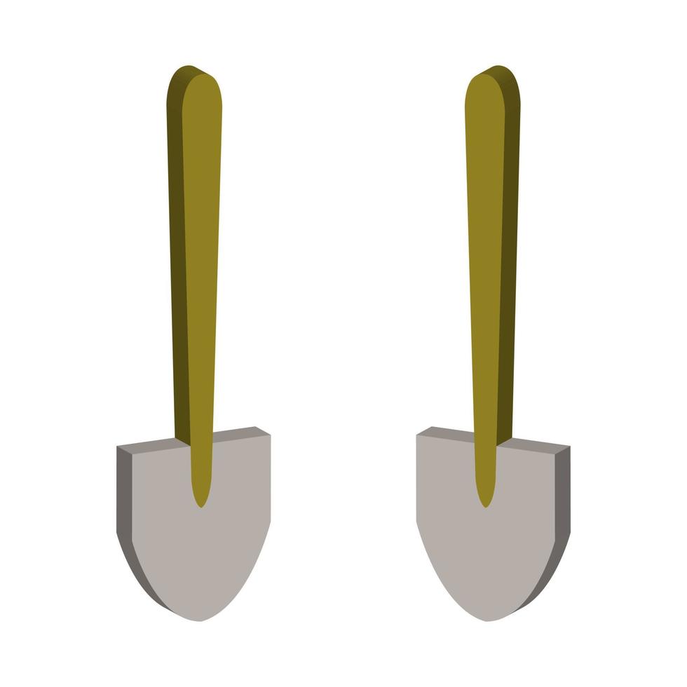 Shovel Illustrated On White Background vector