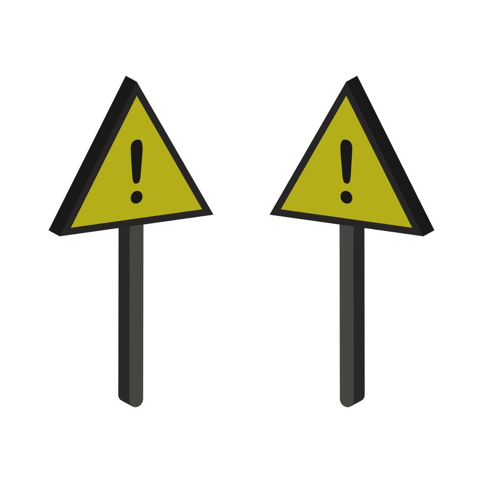 Warning Sign Illustrated On White Background vector