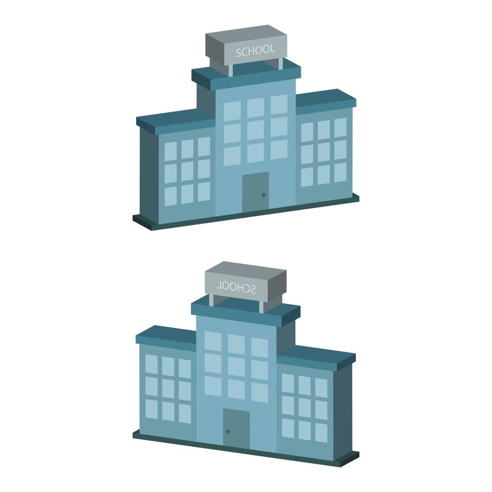 School Building Illustrated On White Background vector