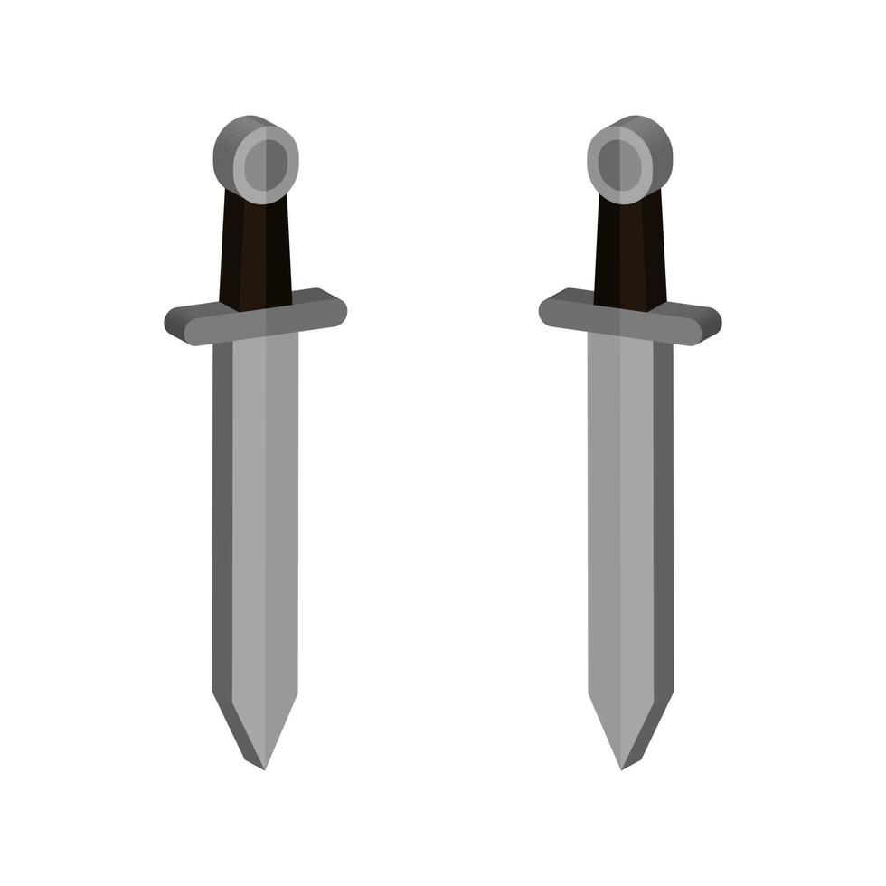 Sword Illustrated On White Background vector