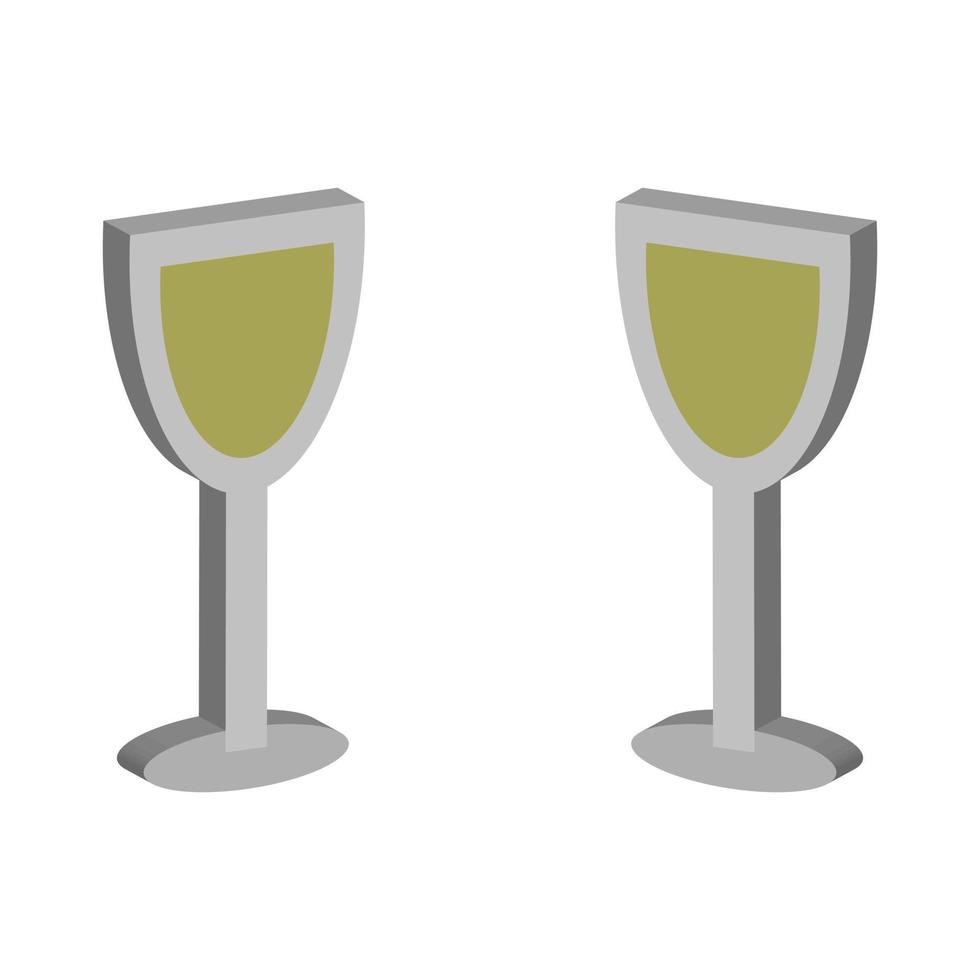 Sparkling Wine Illustrated On White Background vector