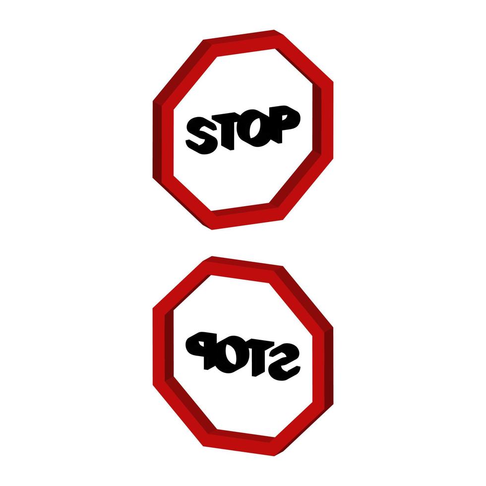 señal de stop ilustrada sobre fondo blanco vector