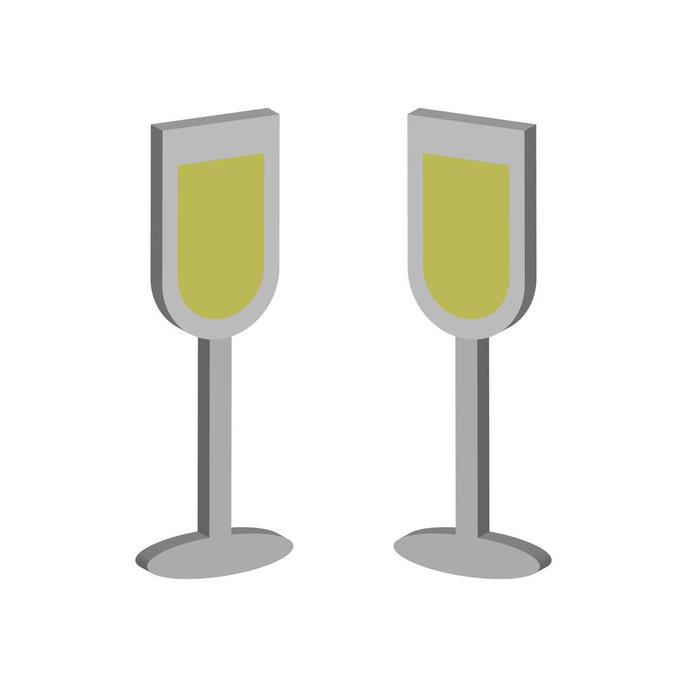 Sparkling Wine Illustrated On White Background vector