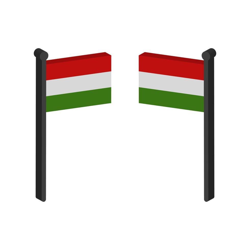 Hungary Flag Illustrated On White Background vector