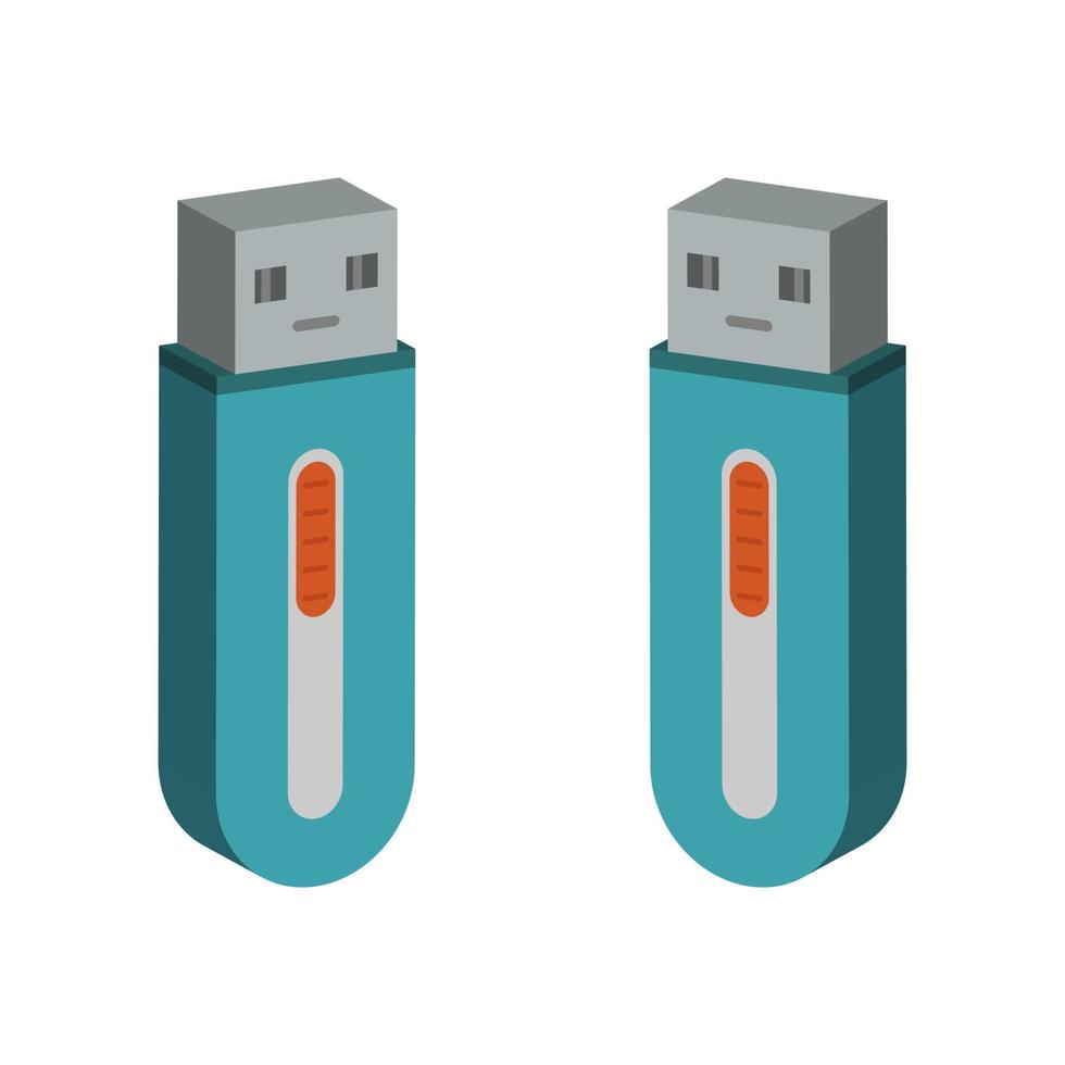 Unidad USB ilustrada sobre fondo blanco. vector