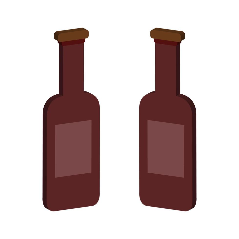 botella de vino ilustrada sobre fondo blanco vector