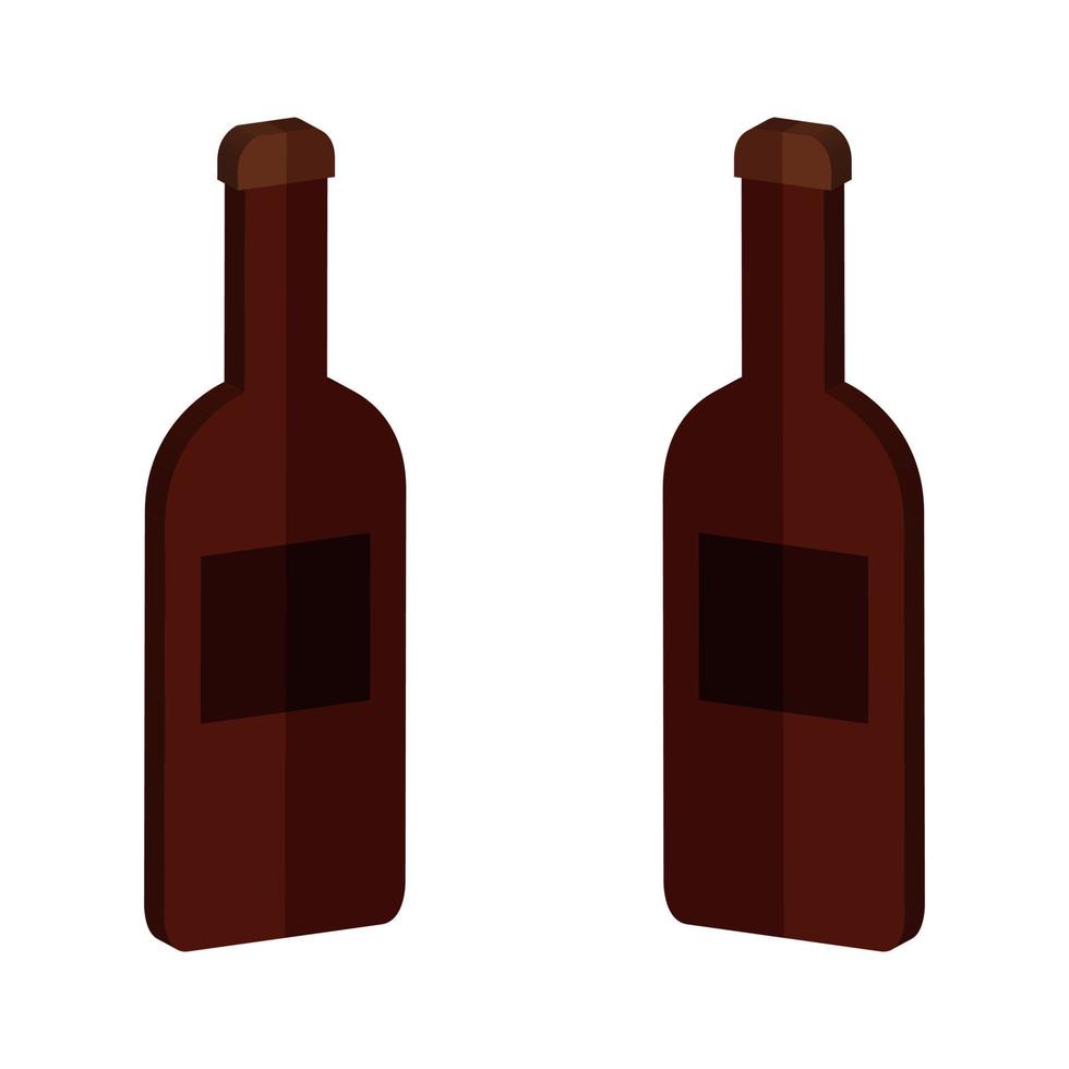 Wine Bottle Illustrated On White Background vector