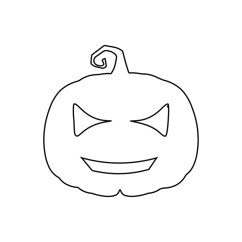 Halloween scary pumpkin in flat style Holiday cartoon concept vector