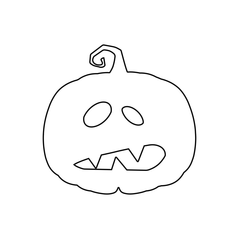 Halloween scary pumpkin in flat style Holiday cartoon concept vector