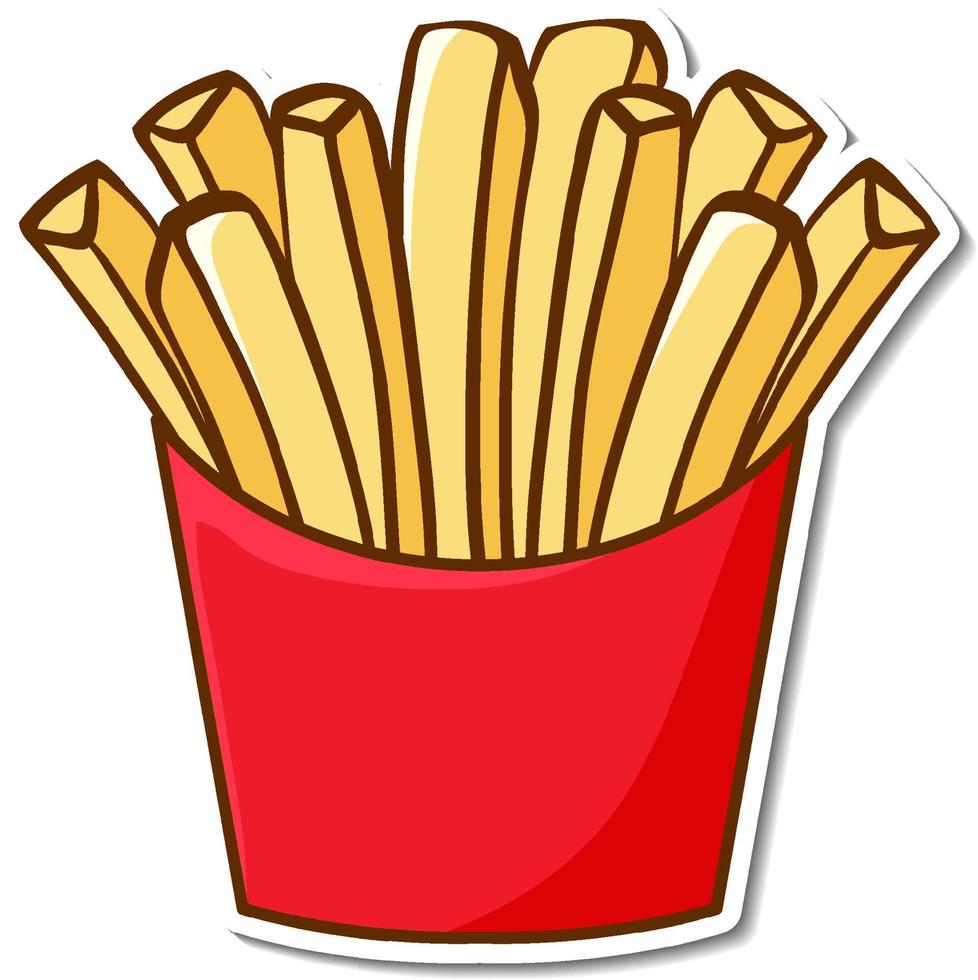 Fast food sticker design with French fries isolated vector