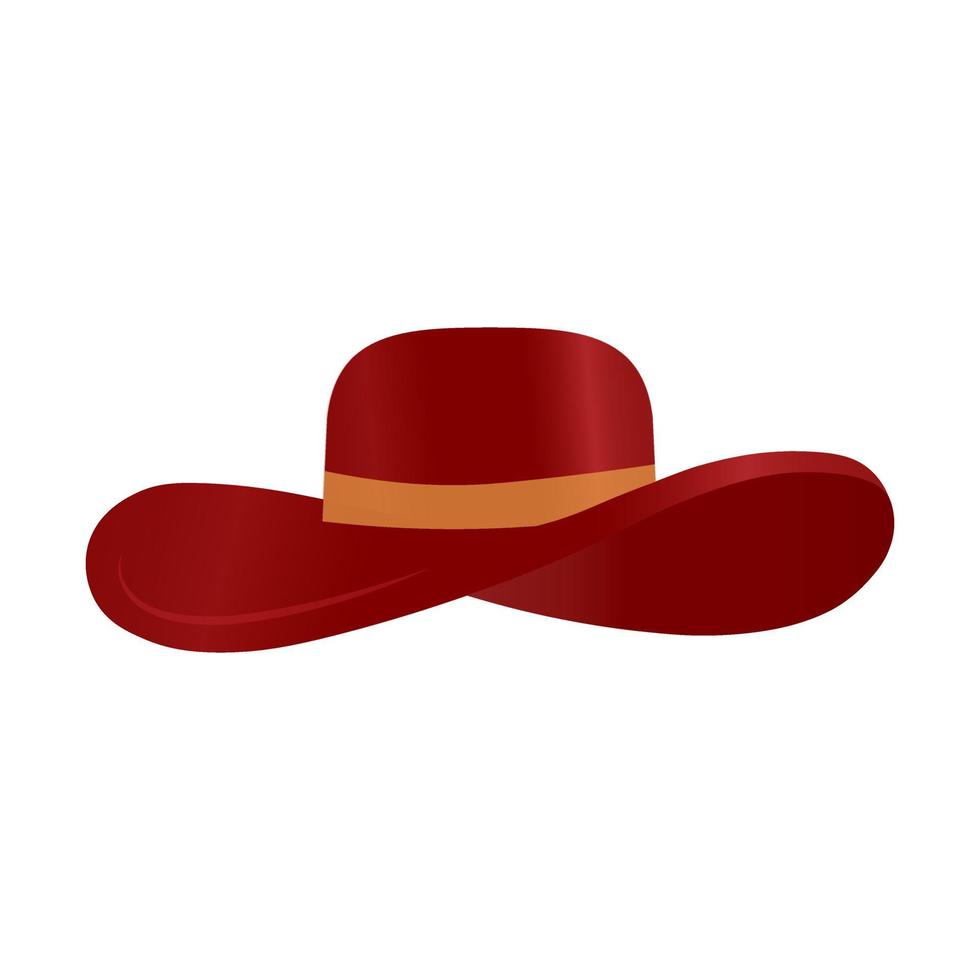 sombrero femenino para diseño web moda y sombrero de mujer de verano vector