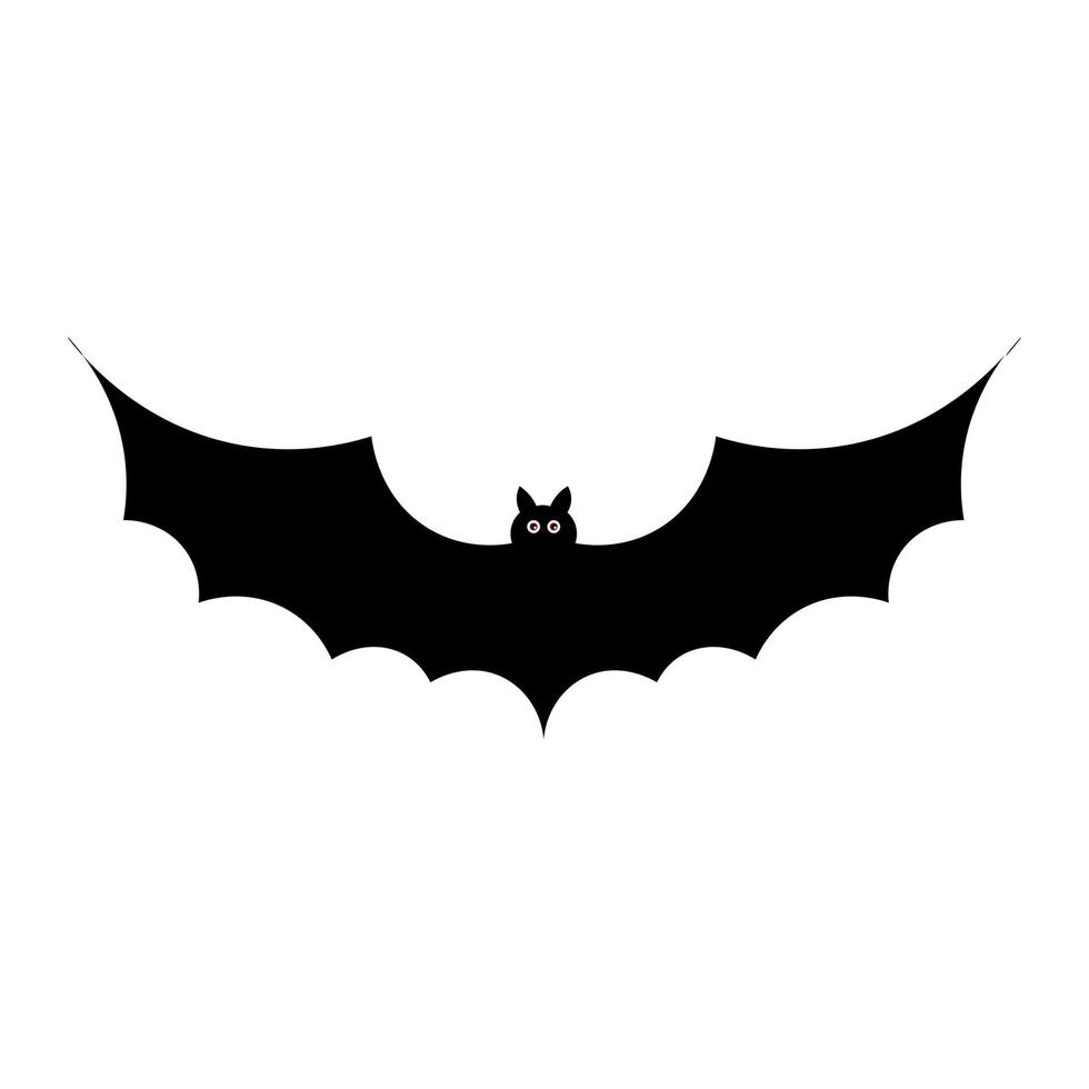 Ilustración simple de silueta de murciélago para tarjetas de felicitación del día de Halloween vector