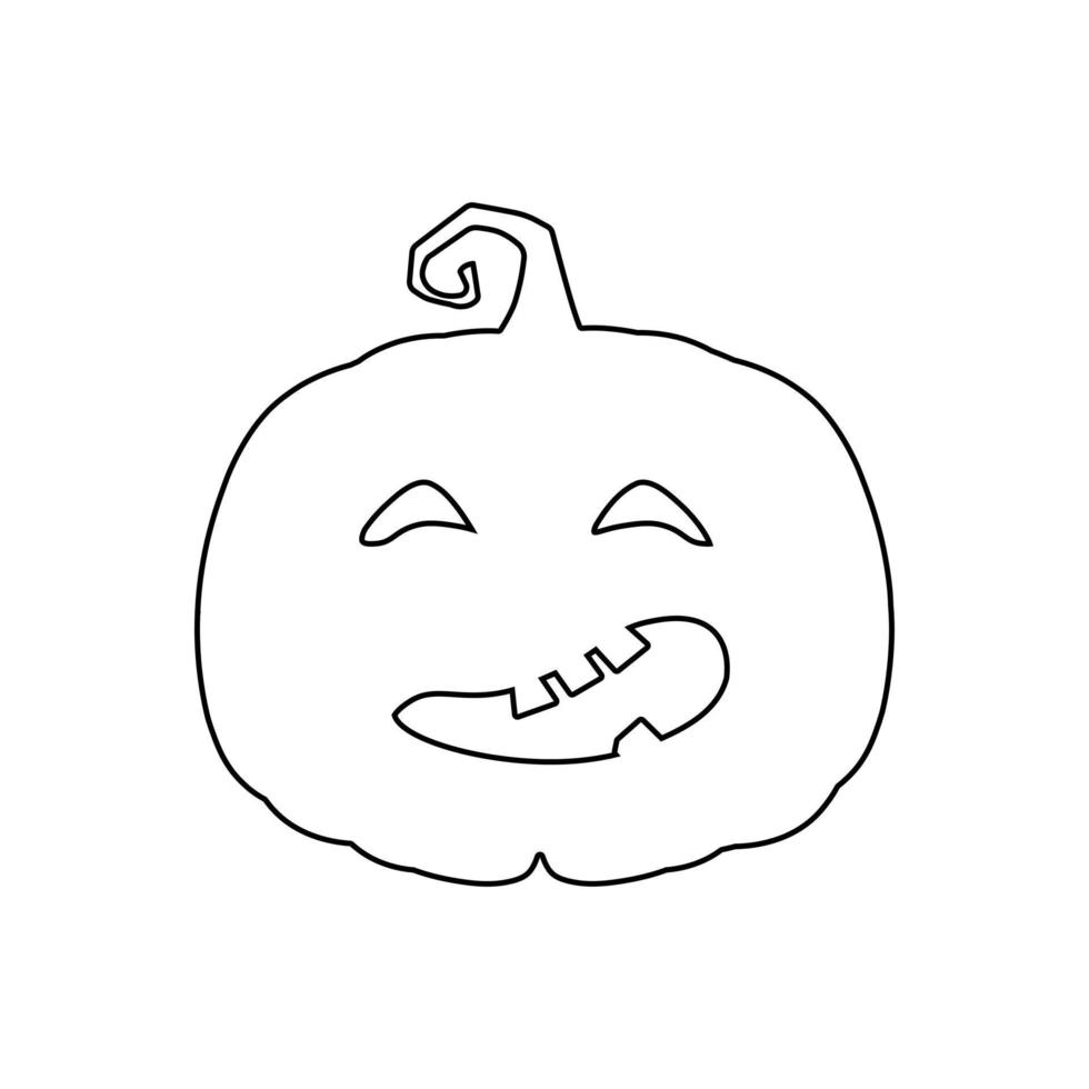 Halloween scary pumpkin in flat style Holiday cartoon concept vector