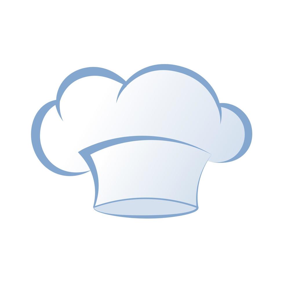 Classic white chef hat for web design Fashion man hat vector