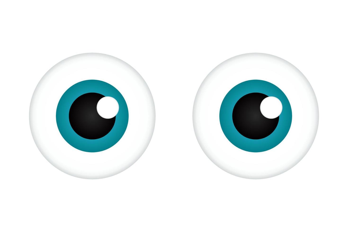 ojos divertidos dibujos animados humanos con luz reflejada para web vector