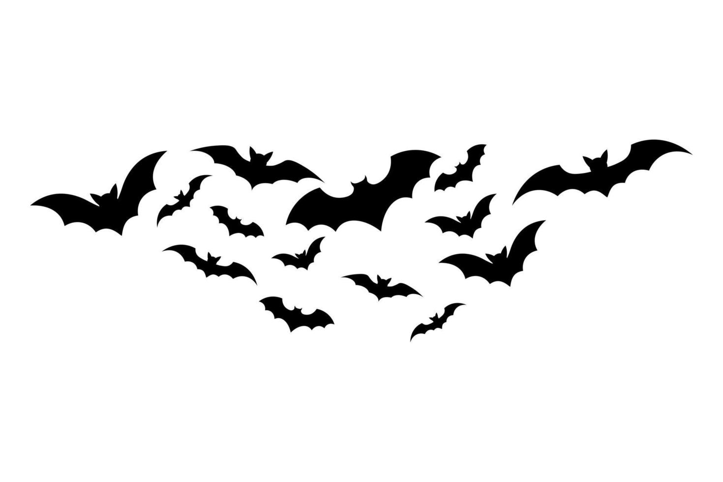 Ilustración simple de silueta de murciélagos para el día de halloween vector