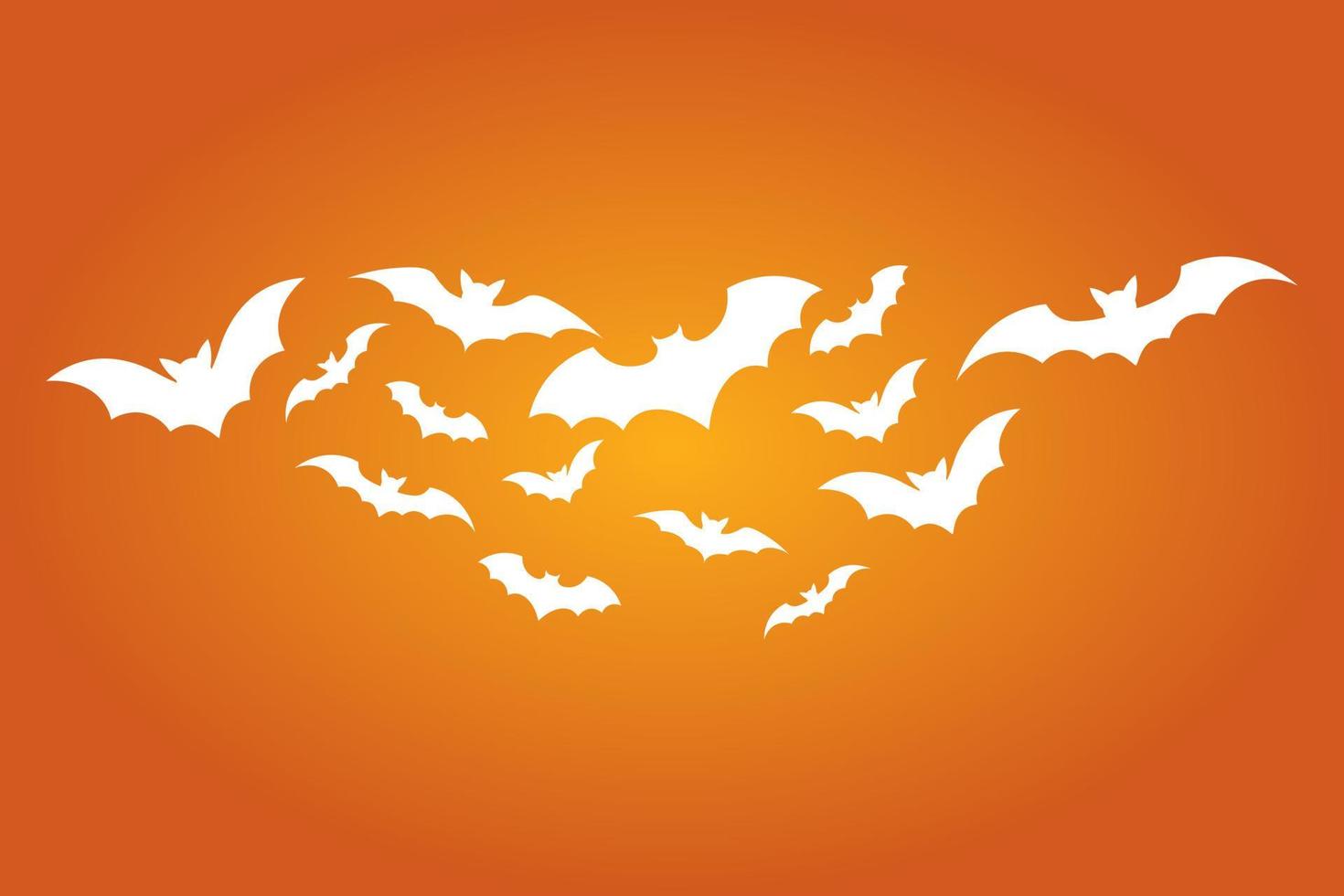 Ilustración simple de silueta de murciélago blanco para el día de halloween vector