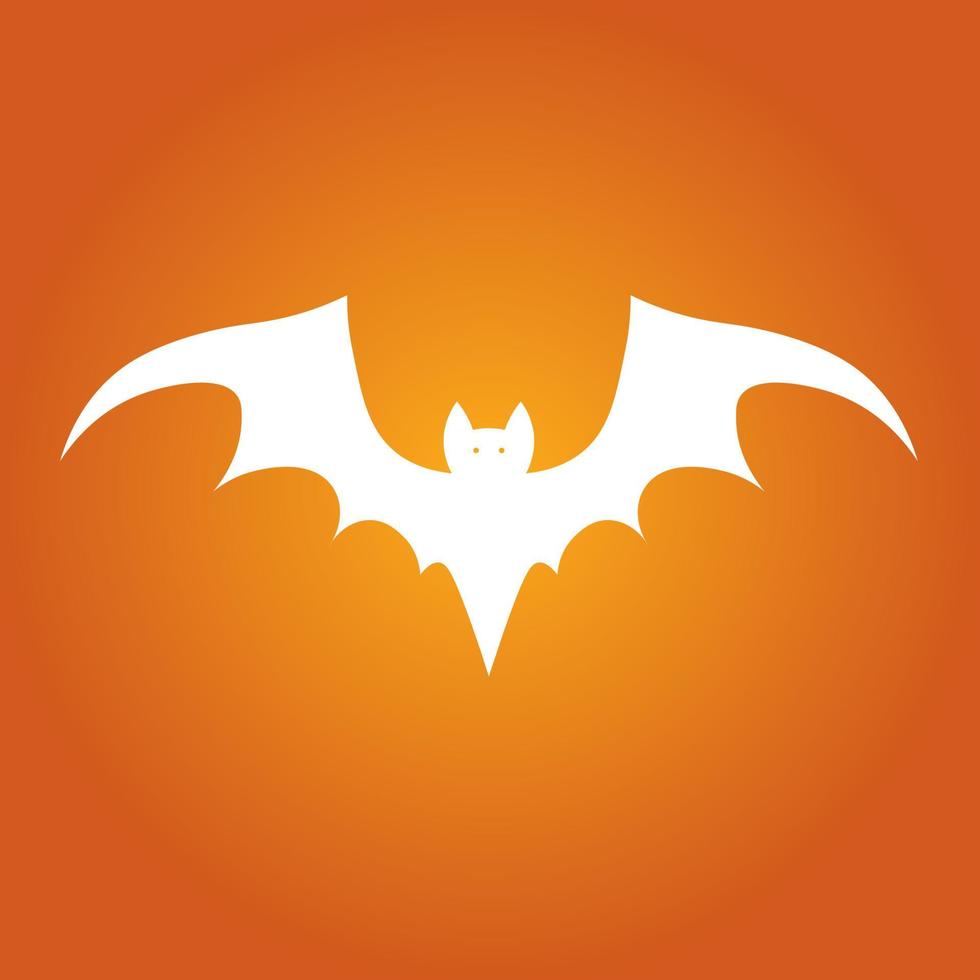 Ilustración simple de silueta de murciélago blanco para el día de halloween vector