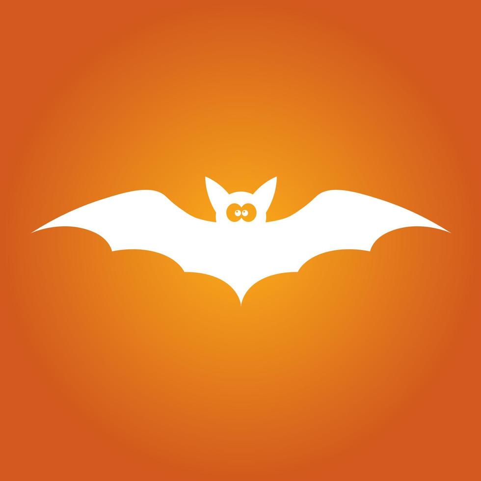 Ilustración simple de silueta de murciélago blanco para el día de halloween vector