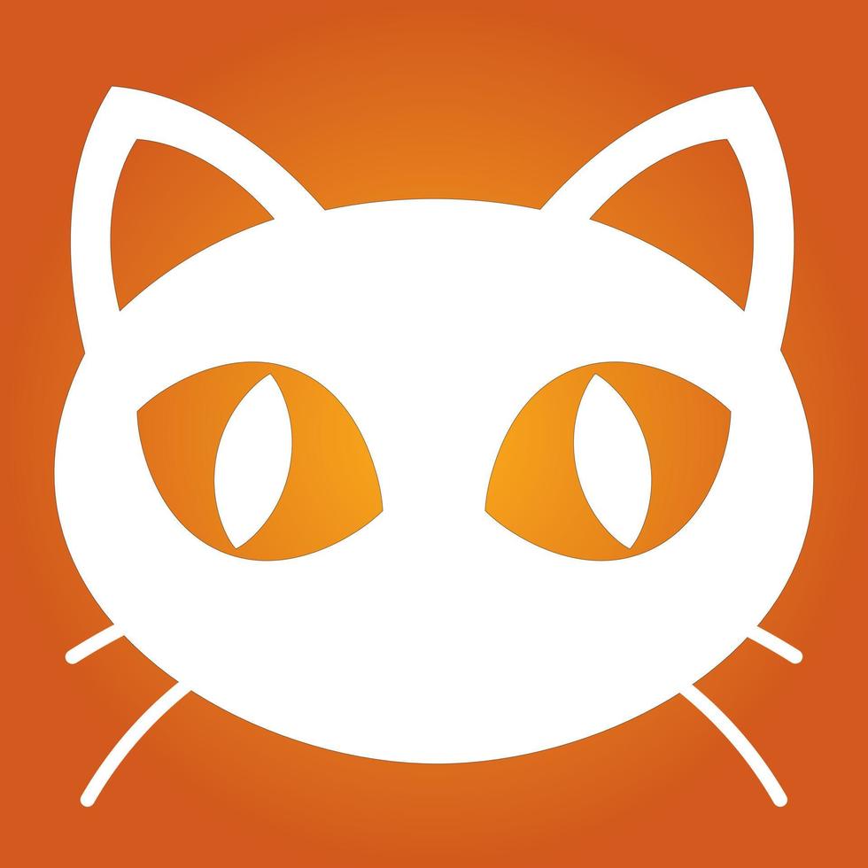 Simple illustration of cat face Concept of Halloween day vector