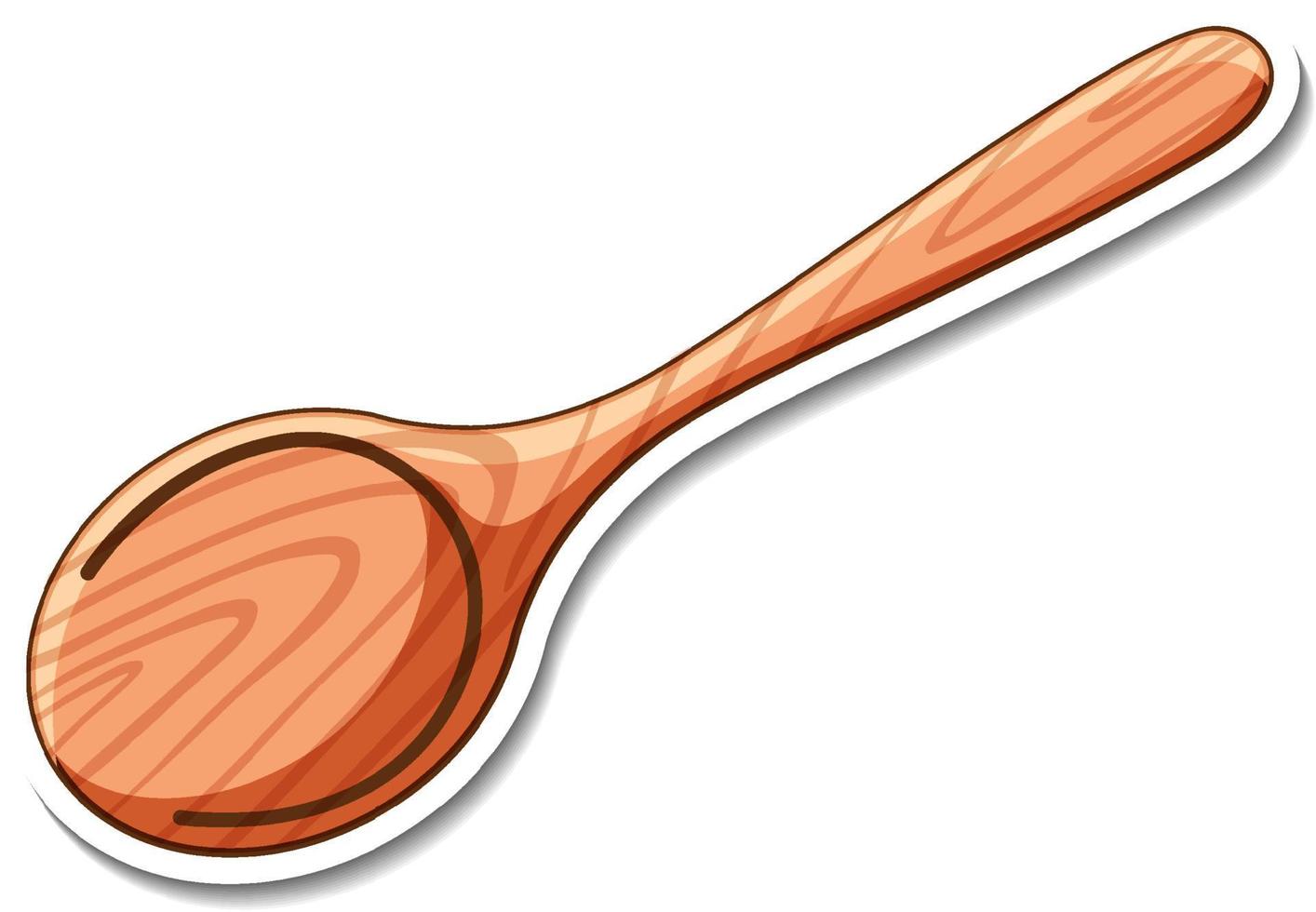 Sticker design with wooden spoon kitchen equipment isolated vector