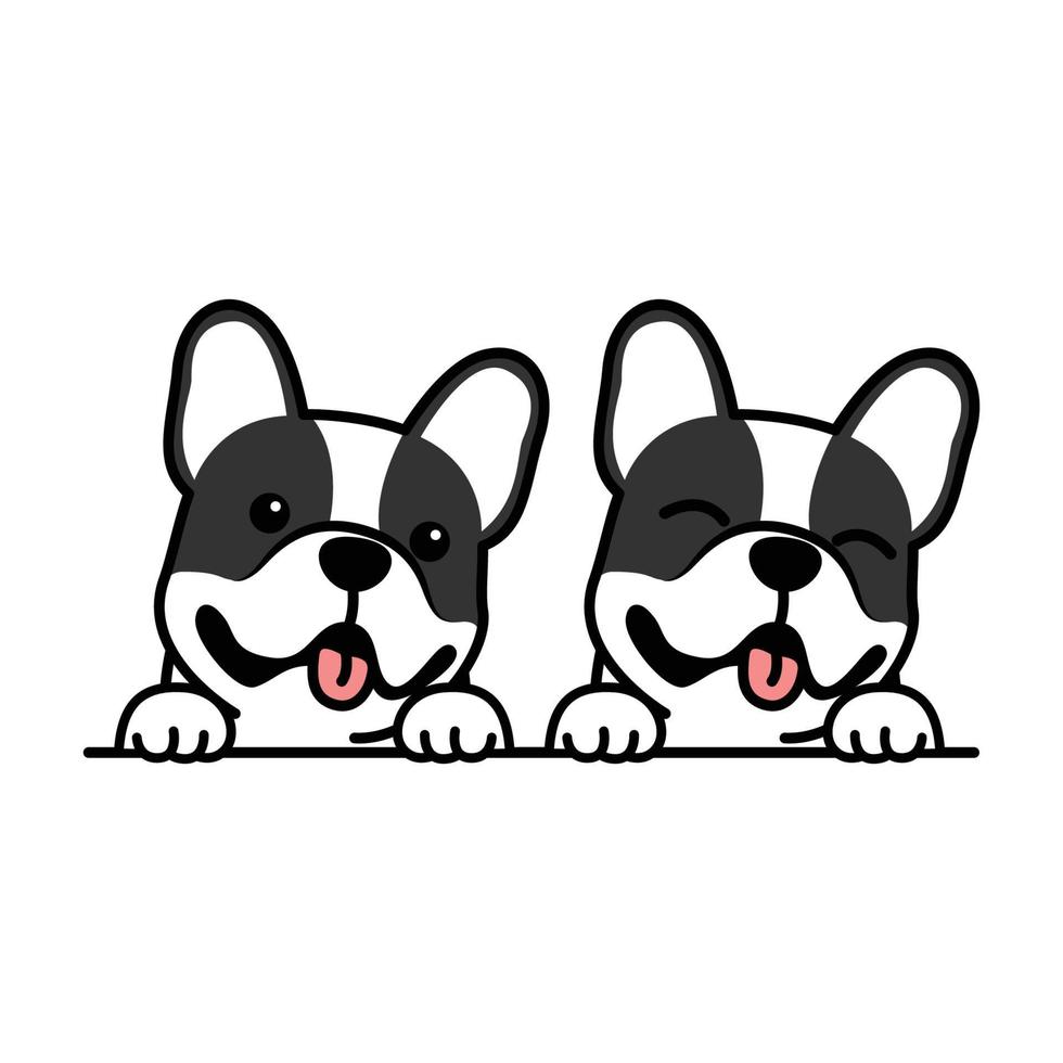 Cute french bulldog puppy cartoon, vector illustration