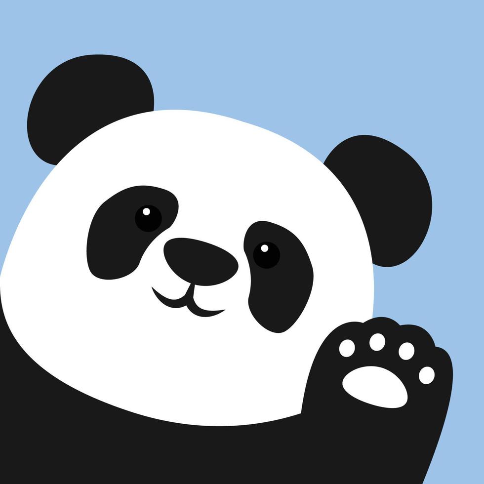 lindo panda agitando la pata, ilustración vectorial vector