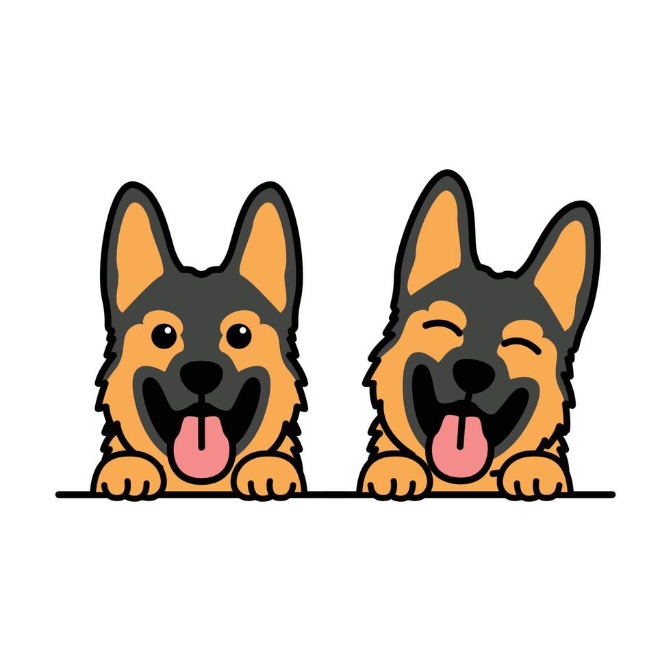 Cute dibujos animados de cachorro de pastor alemán, ilustración vectorial vector